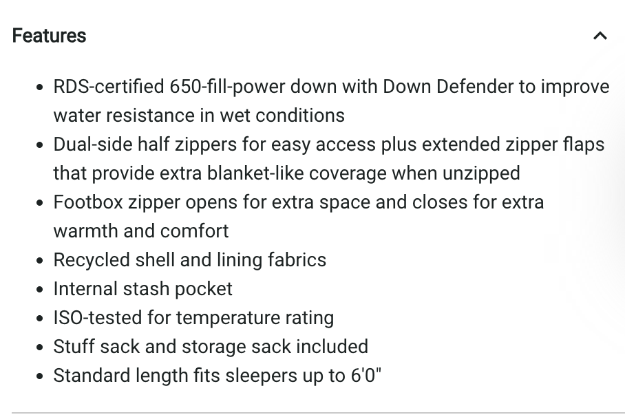 Marmot 40° F Always Summer Down Sleeping Bag - Long, 650 Fill Power, Mummy